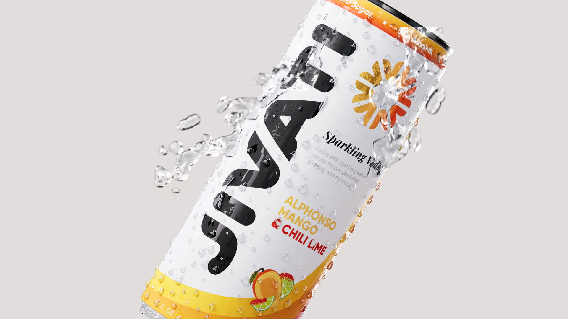 Jivati Sparkling Vodka Label Design Mockup